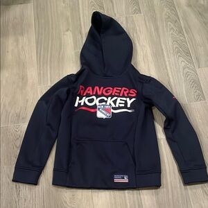 Fanatics Boys Blue and Red New York Rangers Hoodie Size: S
